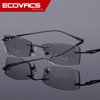 超輕純鈦無框切邊眼鏡架 男士漸進多焦點鏡架引領潮流新風尚